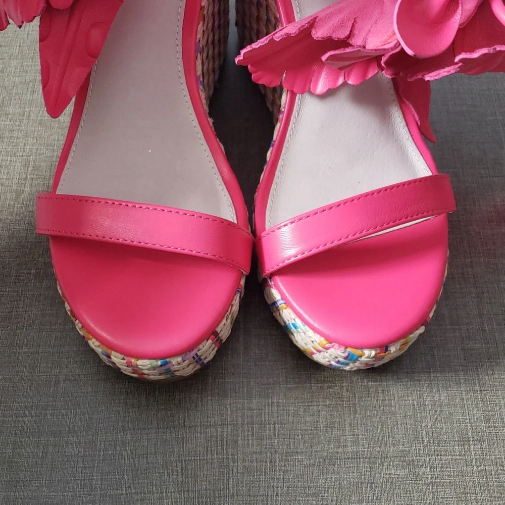 Cecelia New York Pink Lily Platform Wedge Sandal - SZ‎ 6.5 - NWOT